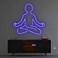 Meditation im Lotussitz als LED-Neonschild