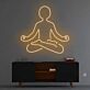 Meditation im Lotussitz als LED-Neonschild