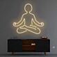 Meditation im Lotussitz als LED-Neonschild