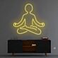 Meditation im Lotussitz als LED-Neonschild