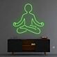 Meditation im Lotussitz als LED-Neonschild