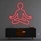 Meditation im Lotussitz als LED-Neonschild