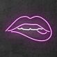 Lippen mit leichtem Biss LED-Neonschild Wohnzimmer Bar
