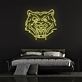 Ausdrucksstarkes Tigerkopf Motiv LED Neonschild im stilisierten Linien Design als moderne Wanddekoration für Schlafzimmer und Wohnräume
