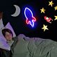Sanft leuchtendes Raketen LED Neonschild als beruhigende Nachtlicht Wanddekoration für Kinderzimmer Schlafzimmer und gemütliche Abendatmosphäre