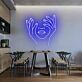 Abstraktes Gesicht mit Händen Neon LED Neonschild