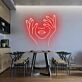 Abstraktes Gesicht mit Händen Neon LED Neonschild