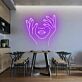 Abstraktes Gesicht mit Händen Neon LED Neonschild
