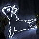 Französische Bulldogge Silhouette LED-Neonschild Wohnzimmer Haustierbereich