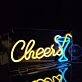 Cocktailglas mit Trinkhalm LED Neonschild für Bar und Party