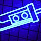 Minimalistisches Cutter LED Neonschild im Werkzeug Design als moderne Wanddekoration für Büro Studio und kreative Räume