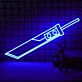 Minimalistisches Cutter LED Neonschild im Werkzeug Design als moderne Wanddekoration für Büro Studio und kreative Räume