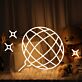 Wollknäuel LED Neonschild in Warmweiß im verspielten Design als leuchtende Wanddekoration für Kinderzimmer und moderne Wohnräume
