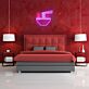 Minimalistisches Ramen LED Neonschild mit Schüssel und Stäbchen Motiv als ruhige Wandbeleuchtung für Schlafzimmer Wohnzimmer und modernes Zuhause
