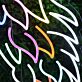 Dekoratives LED Neonschild mit farbigem Engelsflügel Motiv als stilvolle Neon Wandbeleuchtung für moderne Wohn und Kreativräume