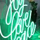 joy love peace LED-Neonschild Weihnachten Wohnzimmer