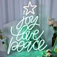 joy love peace LED-Neonschild Weihnachten Wohnzimmer