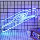 Abstraktes LED Neonschild in dynamischer Linienform als moderne Neon Wandbeleuchtung für Sport Zimmer Studio und kreative Räume