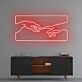zwei sich berührende Hände LED-Neonschild Wohnzimmer Kunstdekor