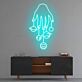 Hand mit schwebenden Planeten Neon LED Neonschild