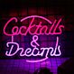 Cocktails & Dreams LED-Neonschild für Bar Club