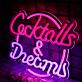 Cocktails & Dreams LED-Neonschild für Bar Club