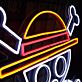 LED Neonschild mit Cartoon Piraten Schädel Motiv als auffällige Neon Wanddekoration für Jugendzimmer Gaming Räume und moderne Bars