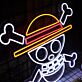 LED Neonschild mit Cartoon Piraten Schädel Motiv als auffällige Neon Wanddekoration für Jugendzimmer Gaming Räume und moderne Bars