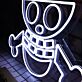 LED Neonschild mit Cartoon Piraten Schädel Motiv als auffällige Neon Wanddekoration für Jugendzimmer Gaming Räume und moderne Bars