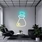 Geldsack mit Banknoten und Münze LED-Neonschild Büro Arbeitszimmer