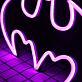 Abstraktes LED Neonschild in Fledermausform in Lila als moderne Neon Wanddekoration für Gaming Zimmer Bar Home Office und Jugendzimmer
