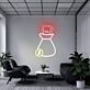 Geldsack mit Banknoten und Münze LED-Neonschild Büro Arbeitszimmer