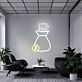 Geldsack mit Banknoten und Münze LED-Neonschild Büro Arbeitszimmer