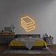 Bücherliebe LED-Neonschild mit Bücherstapel