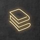 Bücherliebe LED-Neonschild mit Bücherstapel