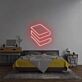 Bücherliebe LED-Neonschild mit Bücherstapel