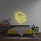 Bücherliebe LED-Neonschild mit Bücherstapel