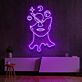 Abstraktes LED Neonschild mit Gesicht und Kosmos Motiv als moderne Wanddekoration für Wohnzimmer Schlafzimmer oder Studio