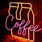 Kaffeebecher LED Neonschild für Café und Küche