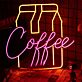 Coffee LED-Neonschild mit Kaffeebeutel