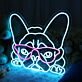 Cooles Französische Bulldogge LED Neonschild mit Sonnenbrille für moderne Wanddekoration