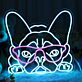 Cooles Französische Bulldogge LED Neonschild mit Sonnenbrille für moderne Wanddekoration