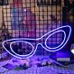 Blue Sunglasses LED Neon Sign Retro Glasses Wall Decor for Bedroom Living Room Bar