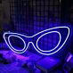Blue Sunglasses LED Neon Sign Retro Glasses Wall Decor for Bedroom Living Room Bar