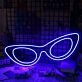 Blue Sunglasses LED Neon Sign Retro Glasses Wall Decor for Bedroom Living Room Bar