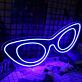 Blue Sunglasses LED Neon Sign Retro Glasses Wall Decor for Bedroom Living Room Bar