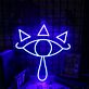 Blue All Seeing Eye LED Neon Sign Geometric Eye Wall Decor for Bedroom Studio Bar