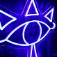 Blue All Seeing Eye LED Neon Sign Geometric Eye Wall Decor for Bedroom Studio Bar