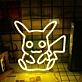 Cute Electric Mouse LED Neon Sign Yellow Cartoon Lightning Mouse Wall Decor for Bedroom Game Room