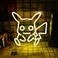 Cute Electric Mouse LED Neon Sign Yellow Cartoon Lightning Mouse Wall Decor for Bedroom Game Room